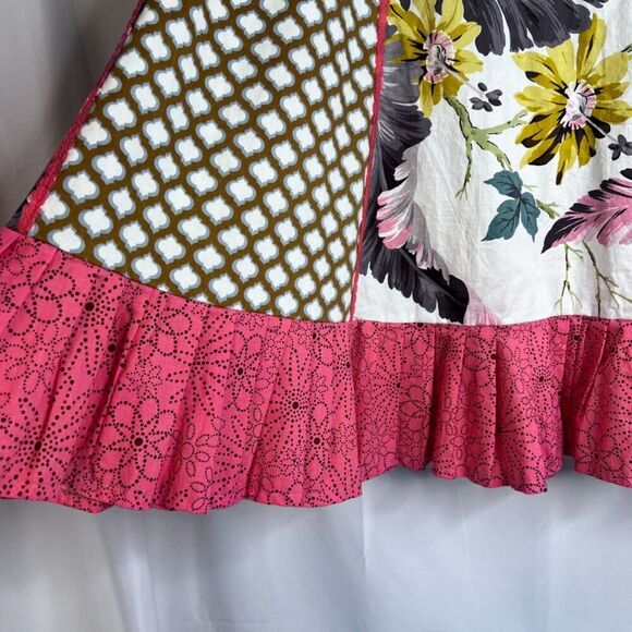 Cottage Core Patchwork Boho Mixed Print Floral Aline Handmade Midi Skirt Sz S/M - Picture 3 of 5